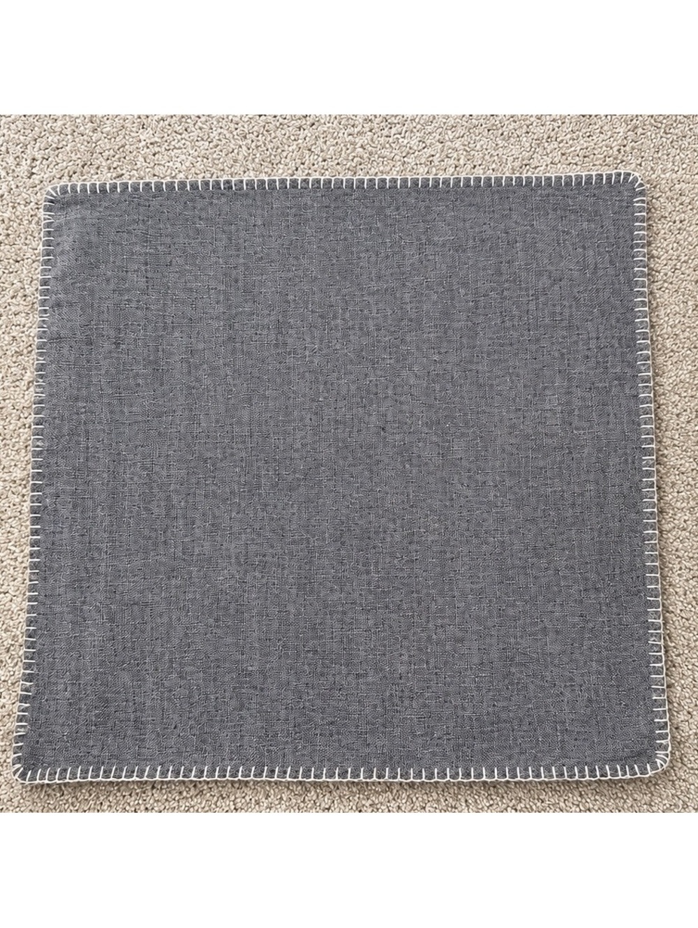 Gray Fabric Pillow Cover with Zipper Closure 20x20 Inches